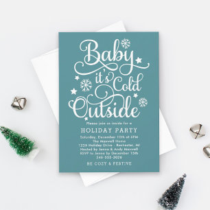 Baby's Cold Outdoor Aquamarin Holiday Party Einladung