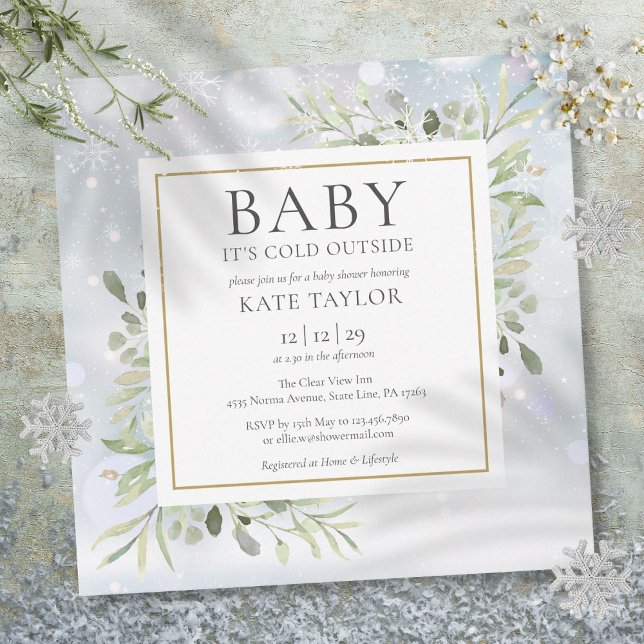 Baby's Cold Outdoor Baby Dusche Winterschnee Einladung (Baby Its Cold Outside Baby Shower Winter Snow Invitation)