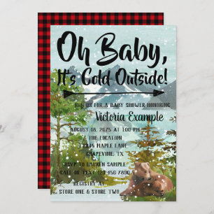 Baby's Cold Outdoor Bear Baby Shower Inivations Einladung