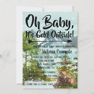 Baby's Cold Outdoor Bear Baby Shower Inivations Einladung
