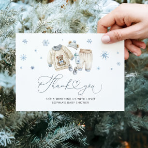 Baby's Cold Outdoor Boy Baby Dusche Danke Karte