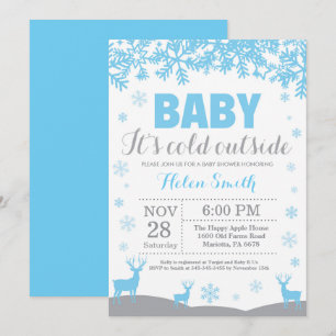 Baby's Cold Outdoor Deer Boy Baby Shower Einladung