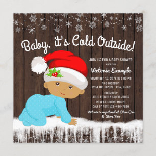 Baby's Cold Outdoor Ethnic Boy Baby Shower Einladung