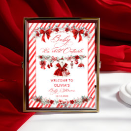 Baby's Cold Outdoor Girl Baby Dusche Willkommen Poster