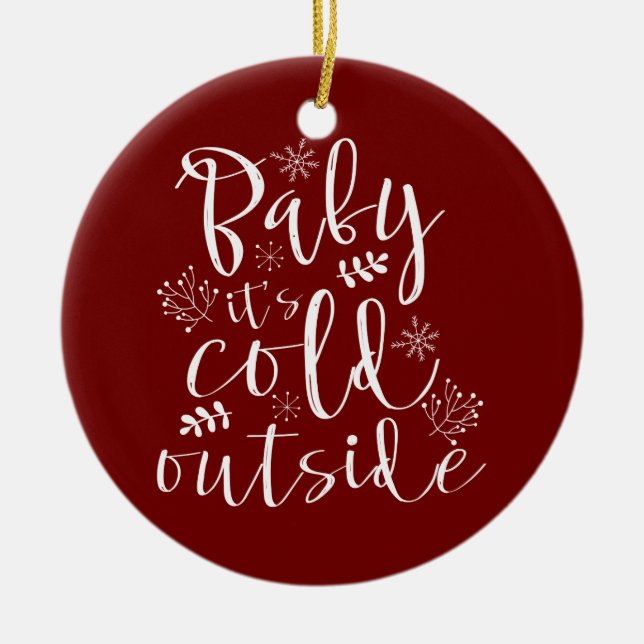Baby's Cold Outdoor Lovely Christmas Holiday Keramikornament (Vorne)