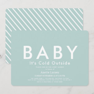 Baby's Cold Outdoor Minimalistisch Blue Baby Dusch Einladung