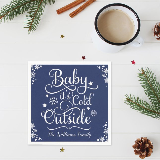 Baby's Cold Outdoor Navy Personalisiert Holiday Serviette (Von Creator hochgeladen)