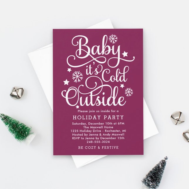 Baby's Cold Outdoor Pflaume Berry Holiday Party Einladung (Von Creator hochgeladen)