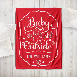 Baby's Cold Outdoor Red Script Familie Urlaub Fleecedecke