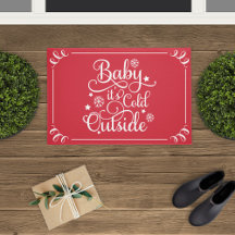 Baby's Cold Outdoor Red Script Holiday