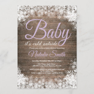 Baby's Cold Outdoor Snowflake Babydusche Einladung