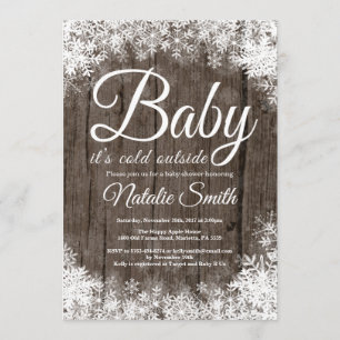 Baby's Cold Outdoor Snowflake Babydusche Einladung