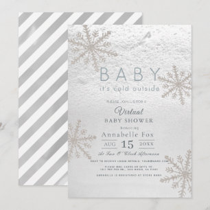 Baby's Cold Outdoor Virtual Baby Dusche Einladung