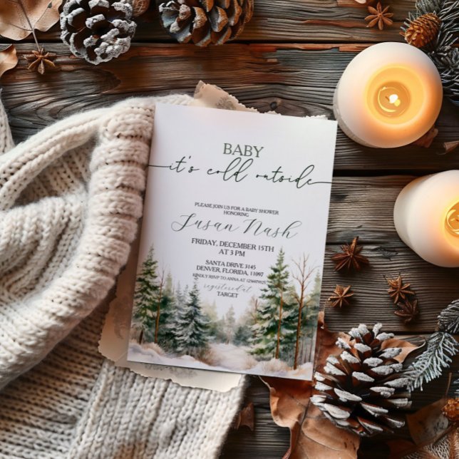 Baby's Cold Outdoor Winter Baby Dusche Party Einladung (Von Creator hochgeladen)