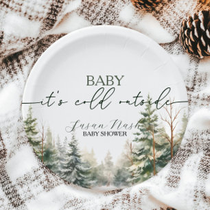 Baby's Cold Outdoor Winter Baby Dusche Party Pappteller