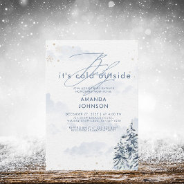 Baby's Cold Outdoor Winter Evergreen Baby Shower Einladung