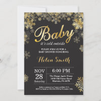 Baby's Cold Outdoor Winter Gold Baby Dusche
