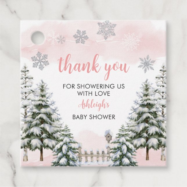 Baby's Cold Outside Baby Dusche Danke Geschenkanhänger (Vorderseite)