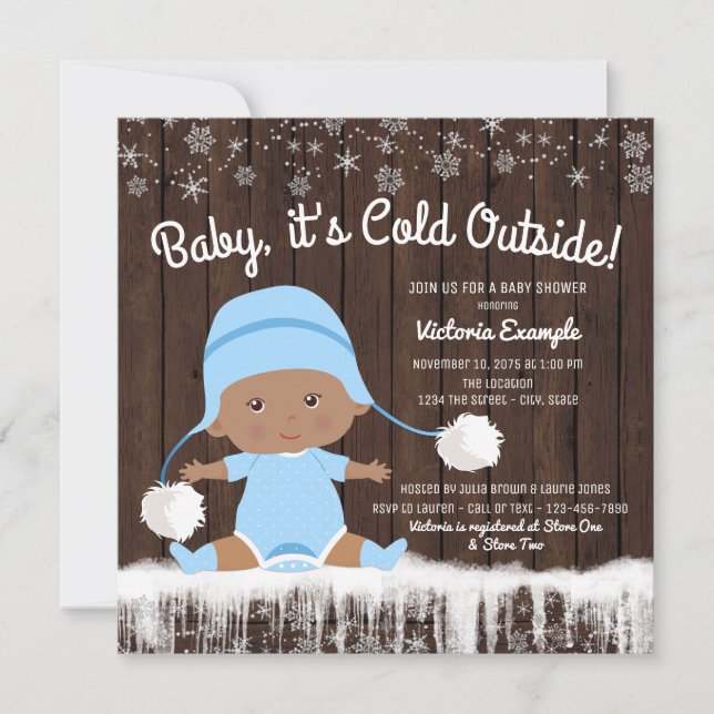 Baby's Cold Outside Baby Dusche Einladung (Vorderseite)