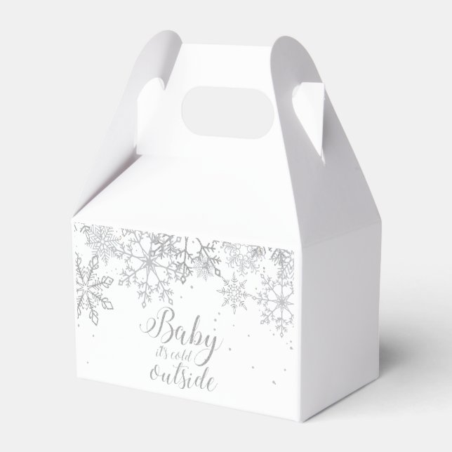 Baby's Cold Outside Baby Dusche Silver Geschenkschachtel (Vorderseite)