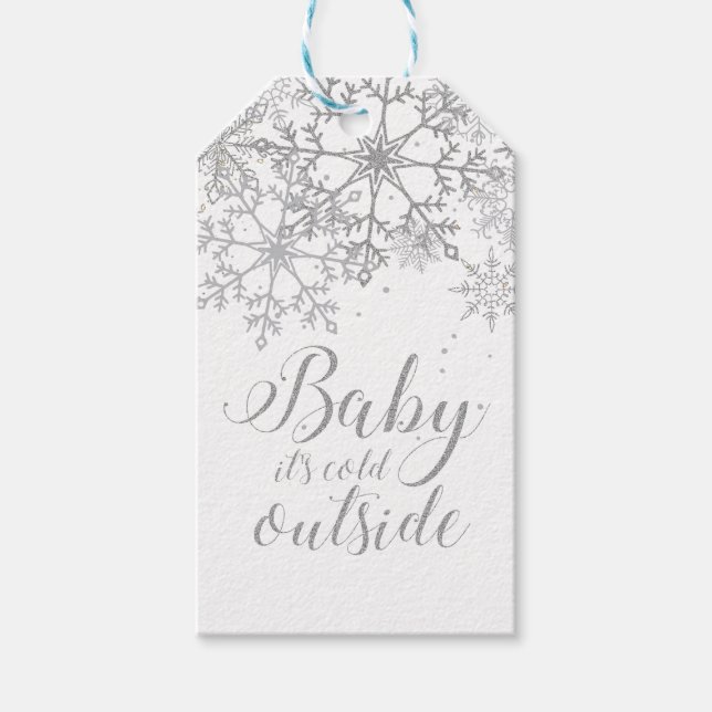 Baby's Cold Outside Baby Showe Silver Geschenkanhänger (Vorderseite)