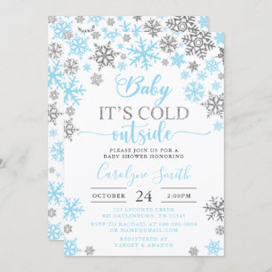 Baby's Cold Outside Boy Babydusche Einladung