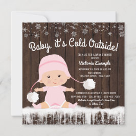 Baby's Cold Outside Girl Baby Dusche Einladung