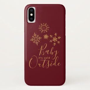 Baby's Cold Outside Golden Snowflakes Case-Mate iPhone Hülle
