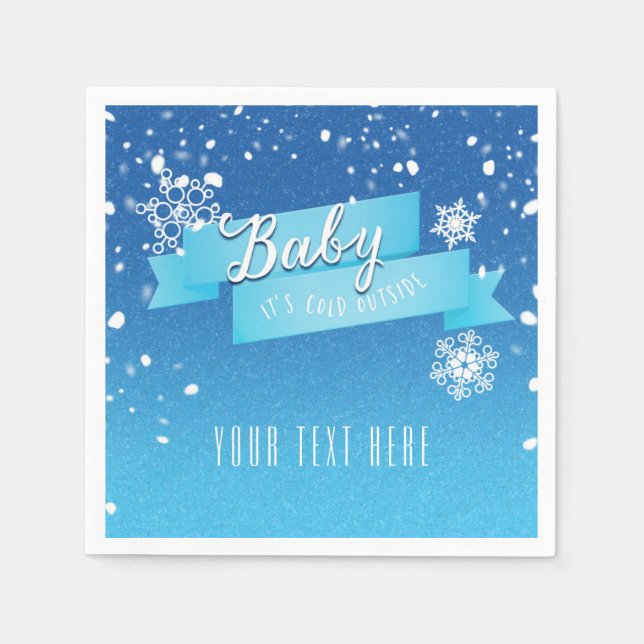 Baby's Cold Outside Holiday Weihnachten Napkins Serviette (Vorderseite)