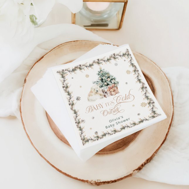 Baby's Cold Outside Niedliche Polar Bear Baby Dusc Serviette (Von Creator hochgeladen)