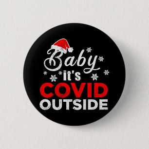 Baby's Covid außerhalb von Weihnachten Funny Gesch Button