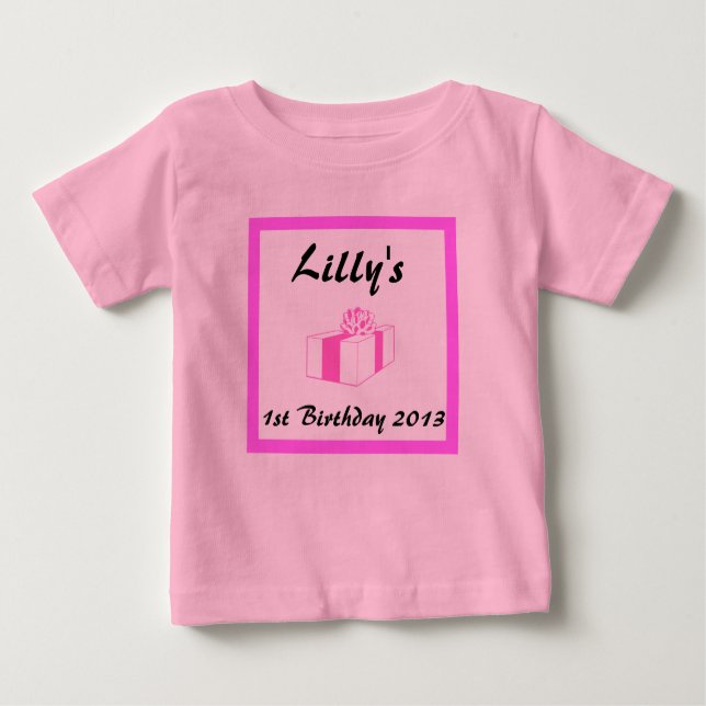Baby's custom Birthday, baby's 1st, 2nd..etc Baby T-shirt (Vorderseite)