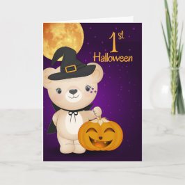 Babys erste Halloween-Teddy-Bärenhexe Karte