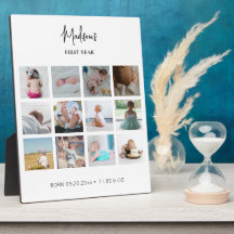 Babys erste Jahr Foto Collage Geburtsstunde