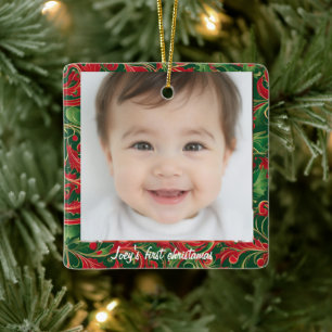 Babys erste Taufe mit Namen Keramikornament
