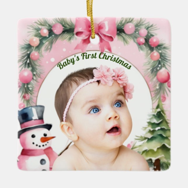 Babys Erste Weihnachten Keramikornament (Vorderseite)