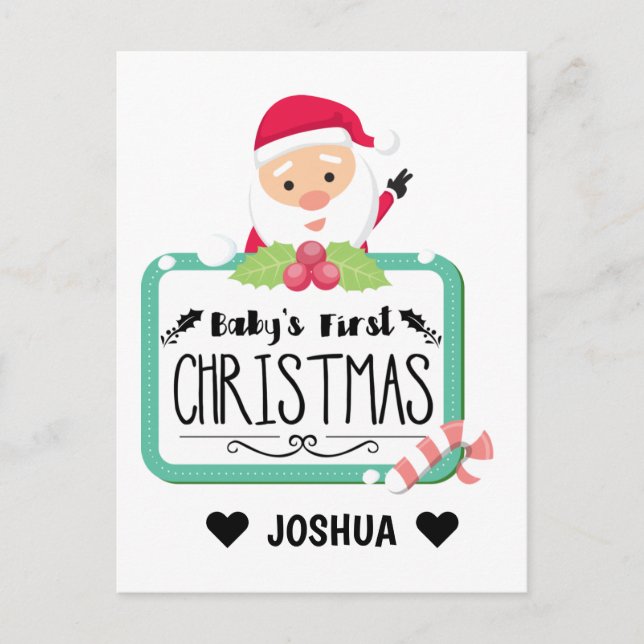 Babys erste Weihnachten Postkarte (Vorderseite)