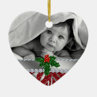 Babys Erste Weihnachten Zebra Rotes Silberschmuck Keramik Ornament