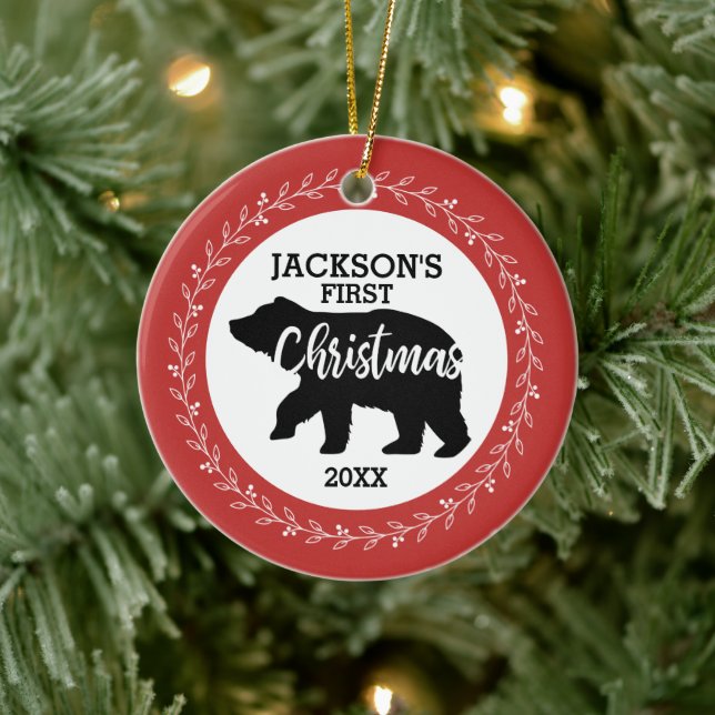 Babys Erste Weihnachtsfeier Keramik Ornament (Baum)