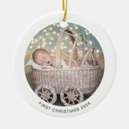 Babys Erste Weihnachtsfeier Monochrome Winterschmu Keramik Ornament
