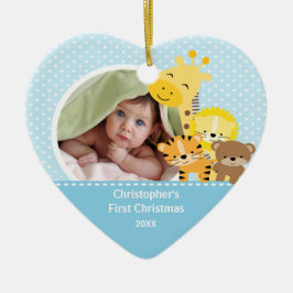 Babys erste WeihnachtsFoto-Verzierungs-Giraffe Keramik Ornament