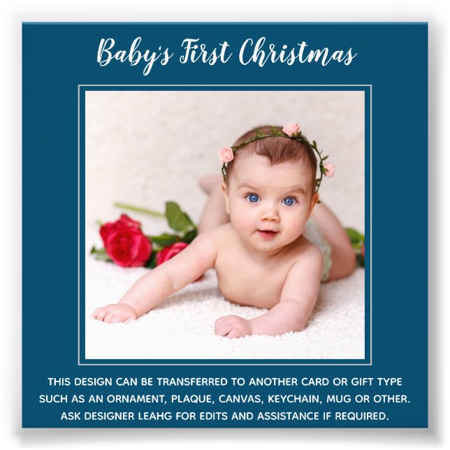 Babys Erste Weihnachtsfoto-Vorlage - Eigene Gestal Fotodruck (Vorne)