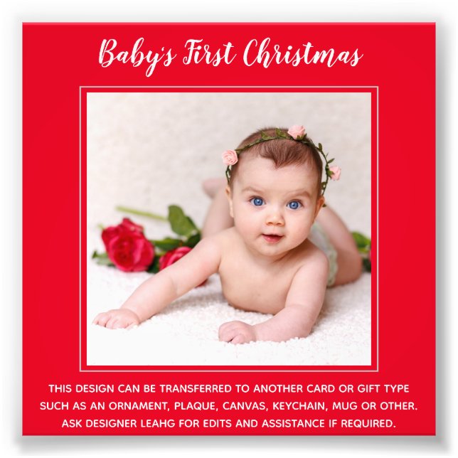 Babys Erste Weihnachtsfoto-Vorlage - Eigene Gestal Fotodruck (Vorne)