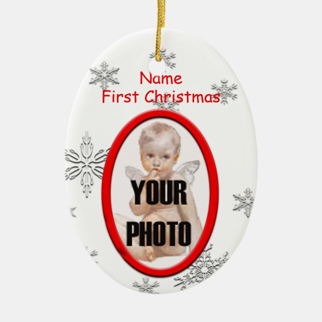 Babys Erste Weihnachtsgebäck Foto Rahmen Ornament (Vorne)