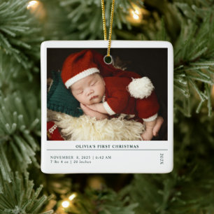 Babys Erste Weihnachtsgeburt Ankündigung Keramikornament