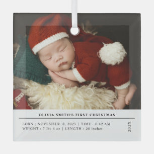 Babys Erste Weihnachtsgeburt Ankündigung Ornament Aus Glas