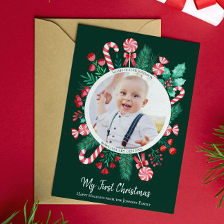 Babys Erste Weihnachtskuchen Wasserfarbe Feiertagskarte