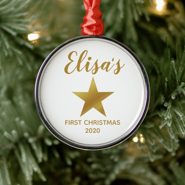 Baby's erste Weihnachtsneugeborene Star Ornament Aus Metall (Baum)