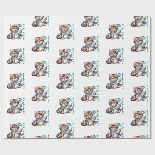 Babys erster Geburtstag. Geschenkpapier (Flach)