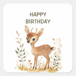BABYS ERSTER GEBURTSTAG QUADRATISCHER AUFKLEBER